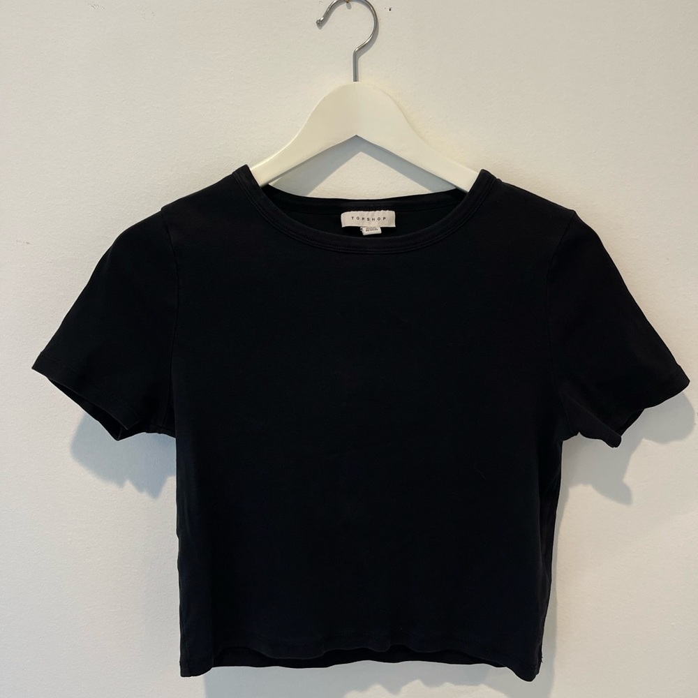 Topshop Black Cropped Tshirt 10